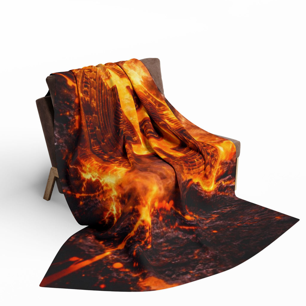 Flaming Bitcoin Arctic Fleece Blanket
