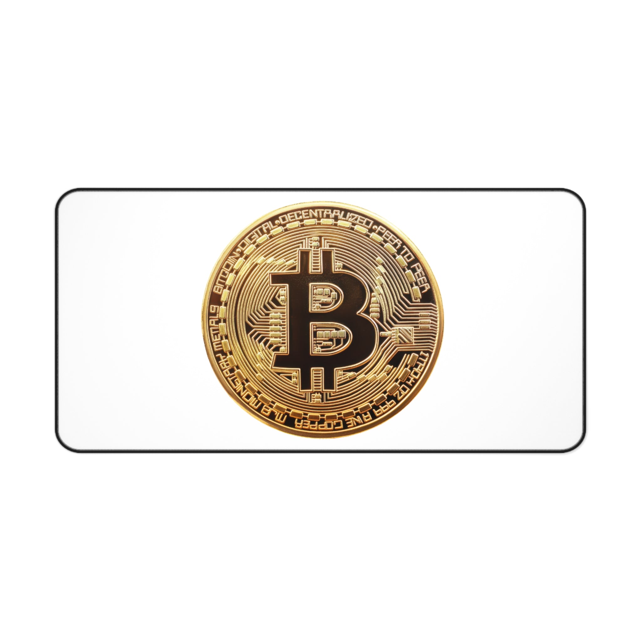 Bitcoin White Desk Mat