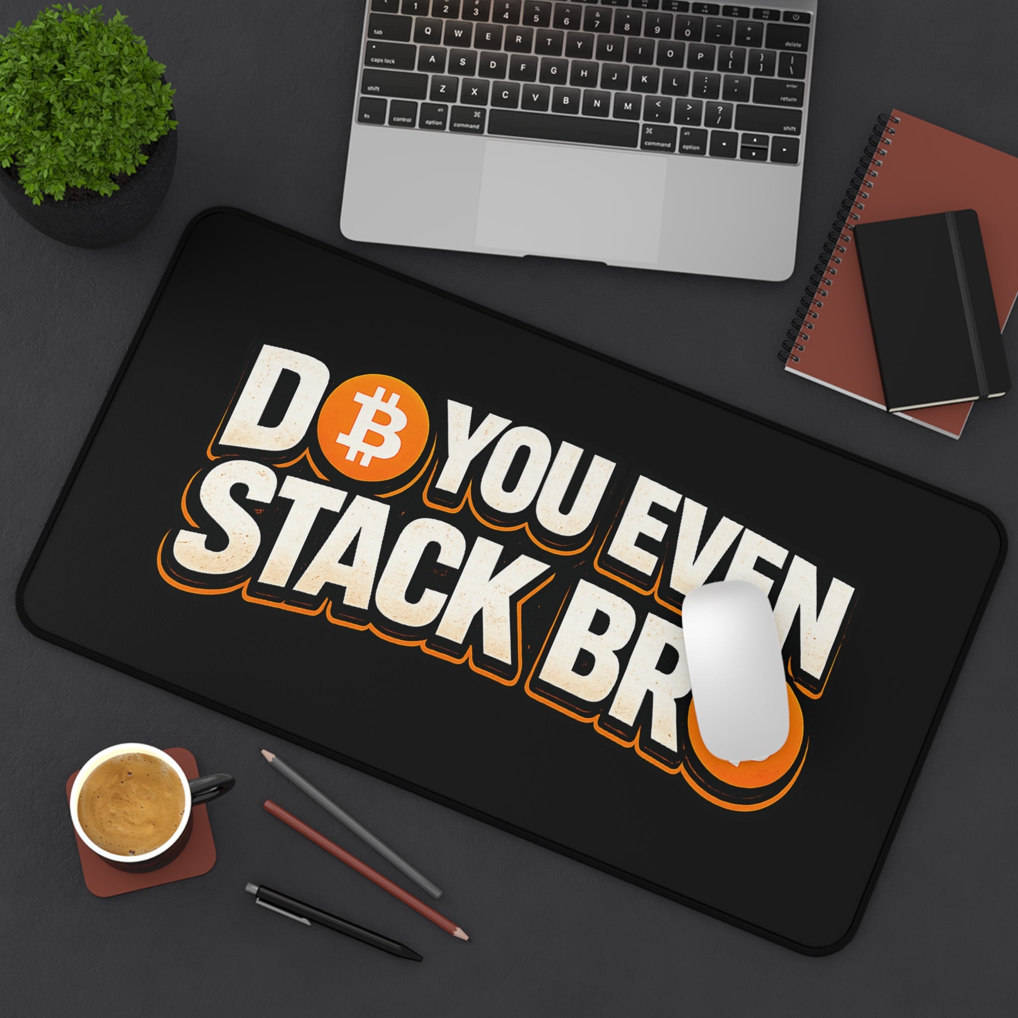 Do You Even Stack Black Desk Mat