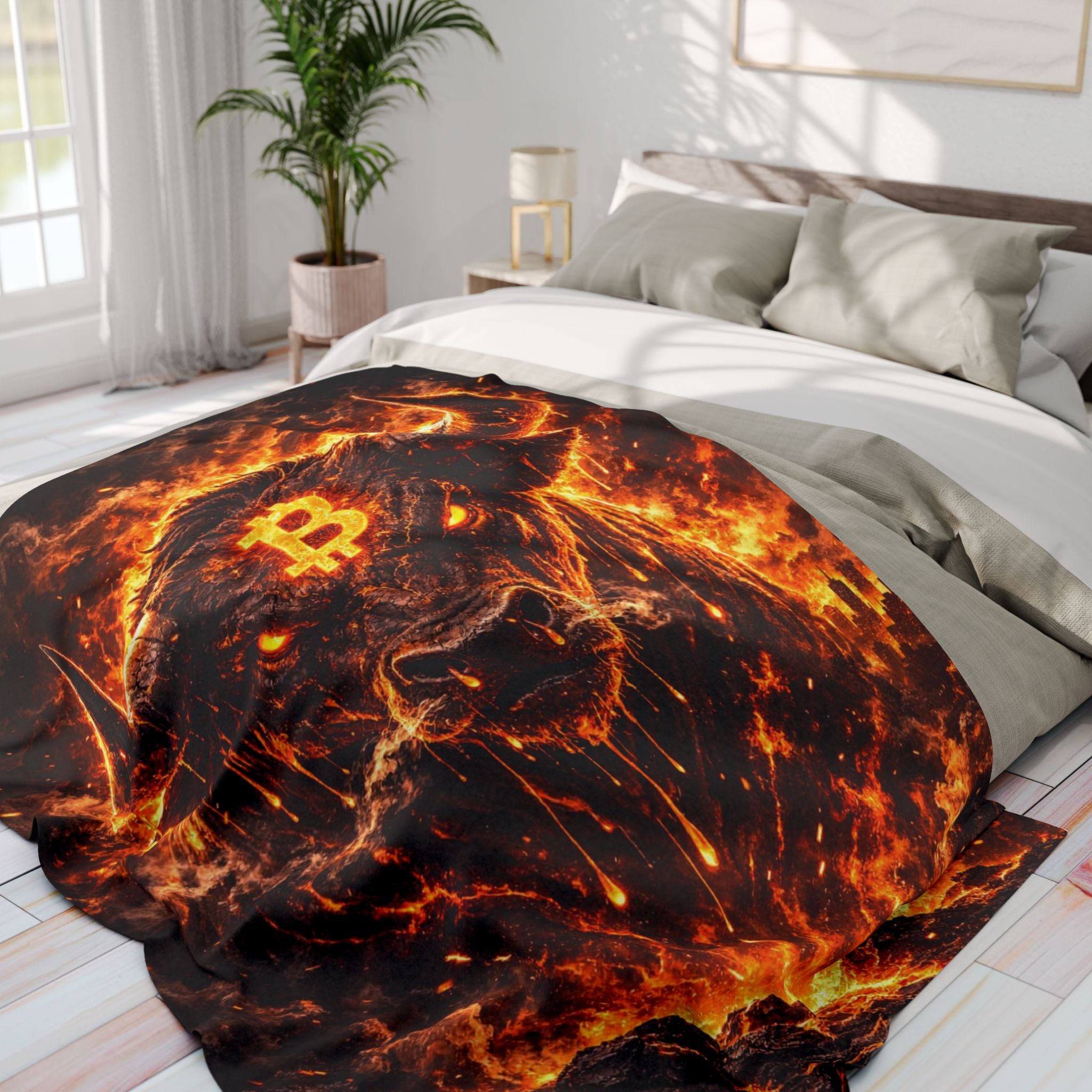 Bitcoin Bull Arctic Fleece Blanket