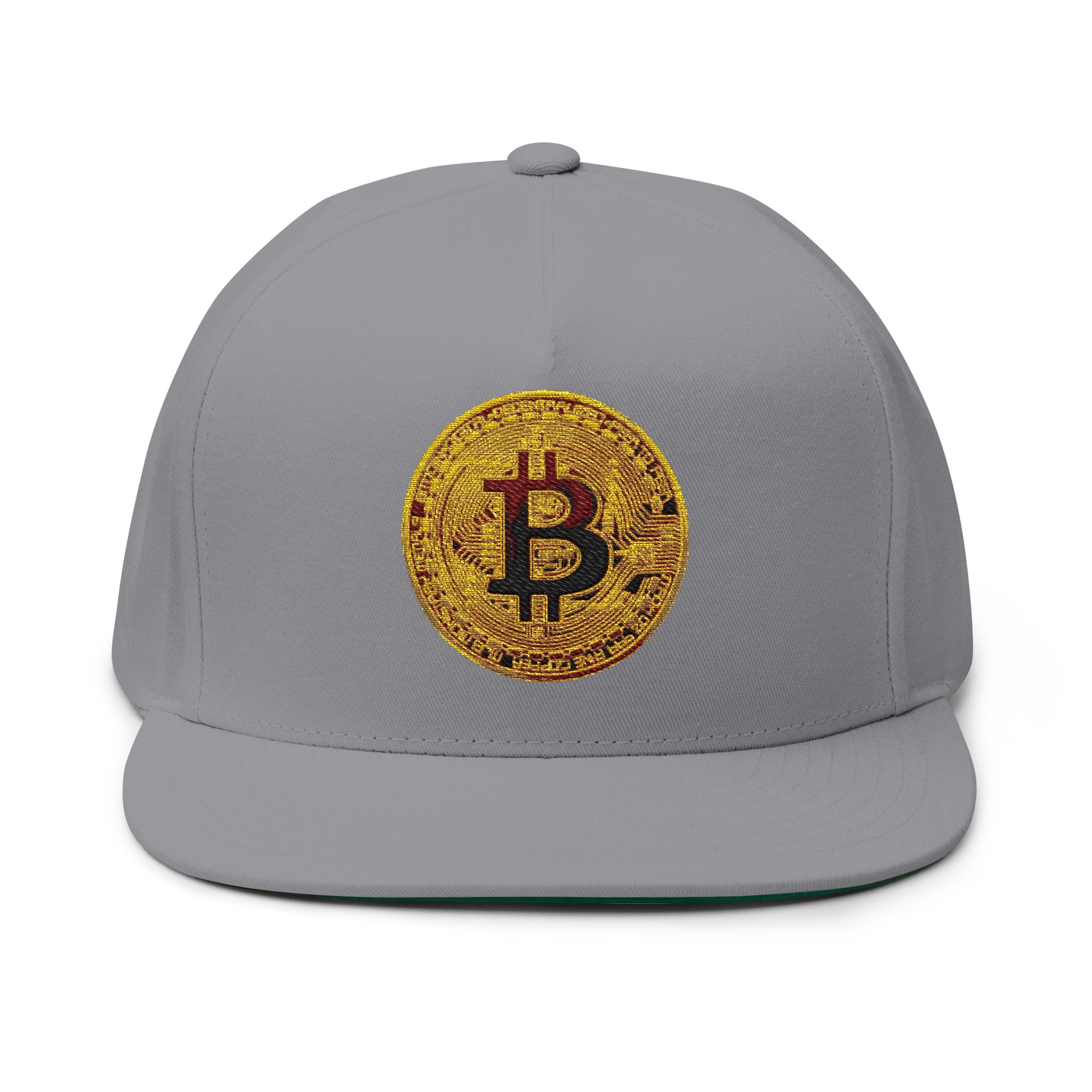 Bitcoin Logo Flat Bill Cap (Embroidery)