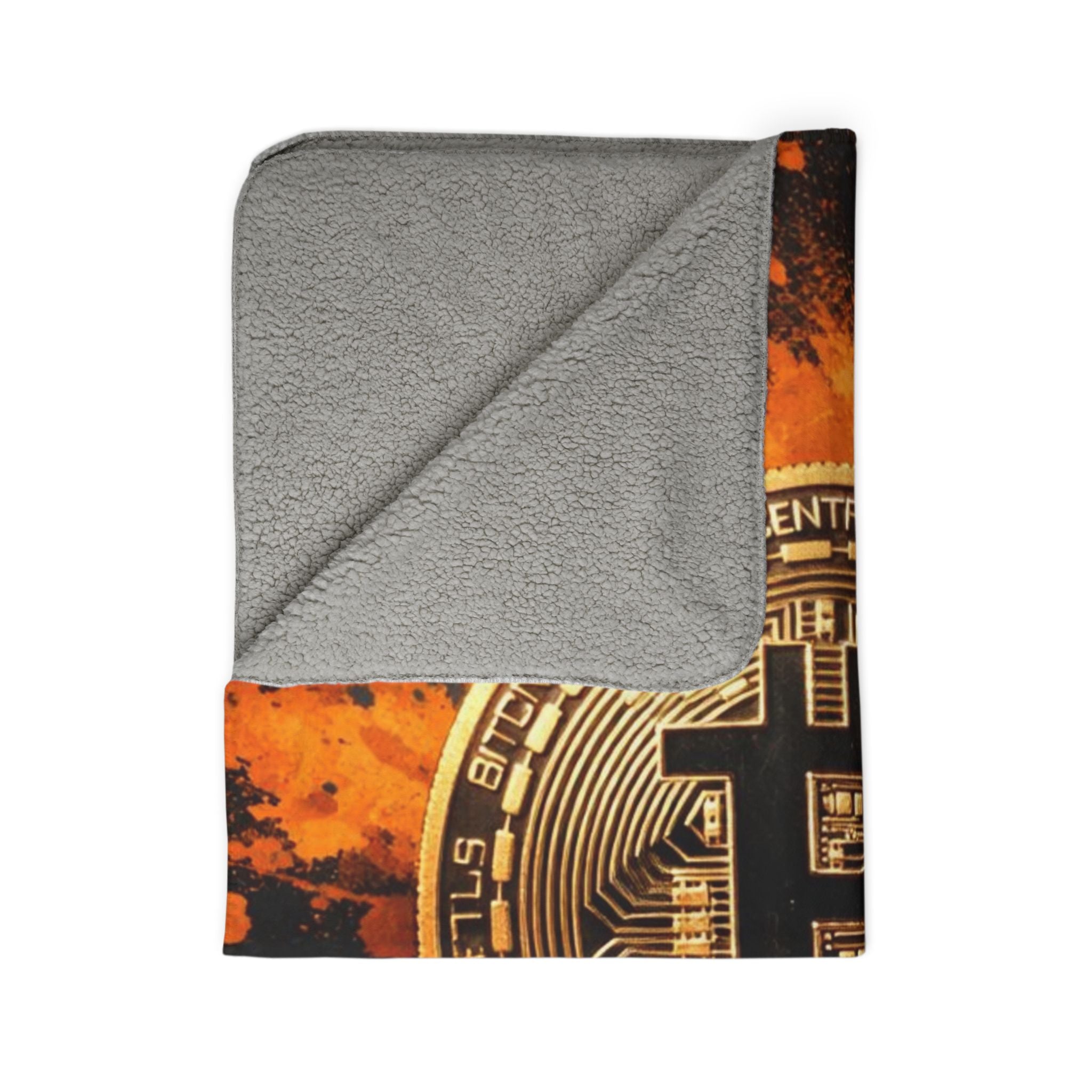 Bitcoin Full Art Fleece Sherpa Blanket