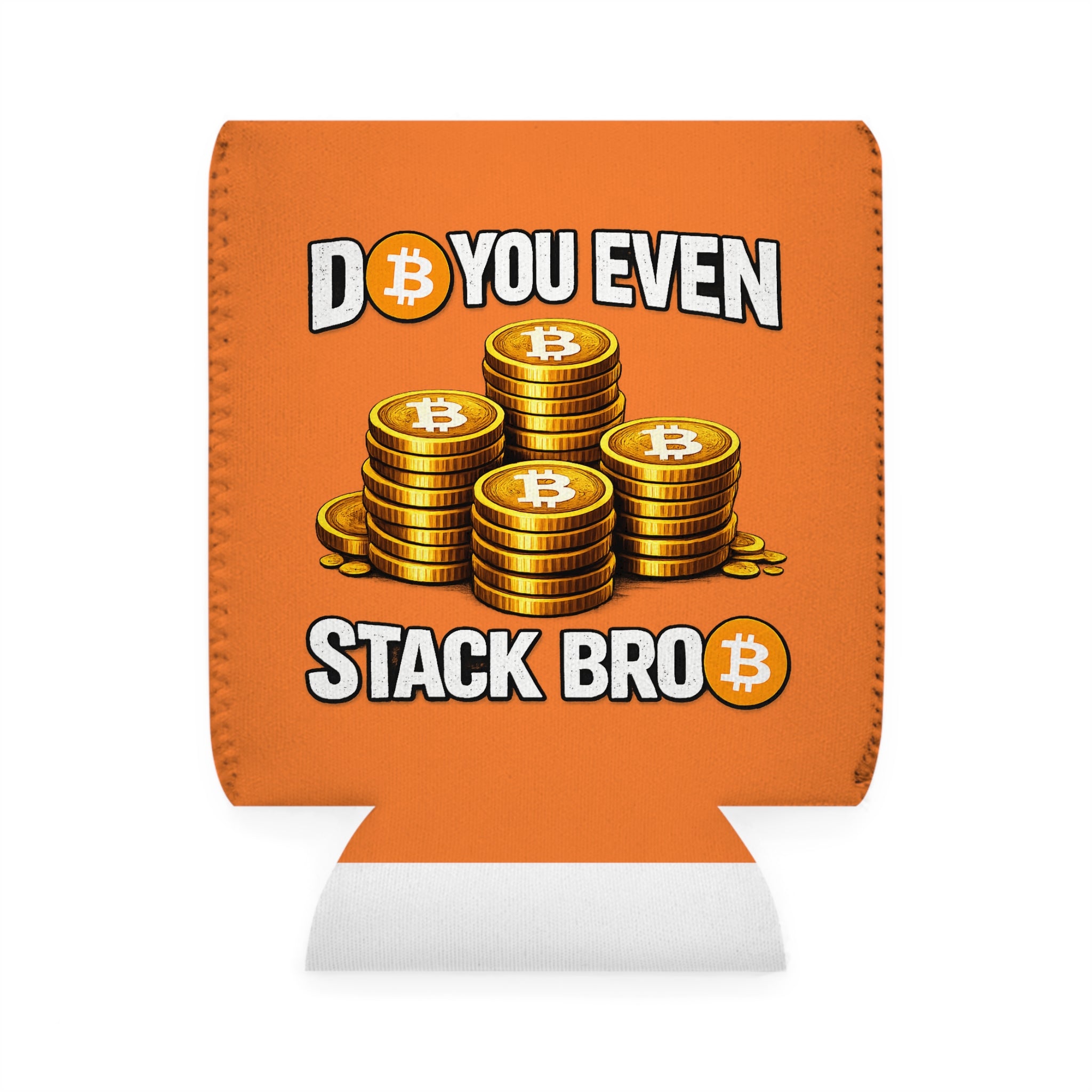 Orange Do You Even Stack Bro Can Cooler Sleeve