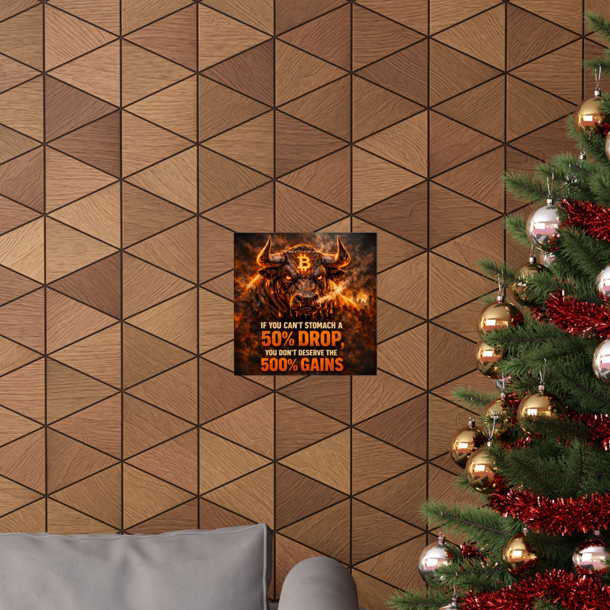 Bitcoin Bull Gains Matte Vertical Posters