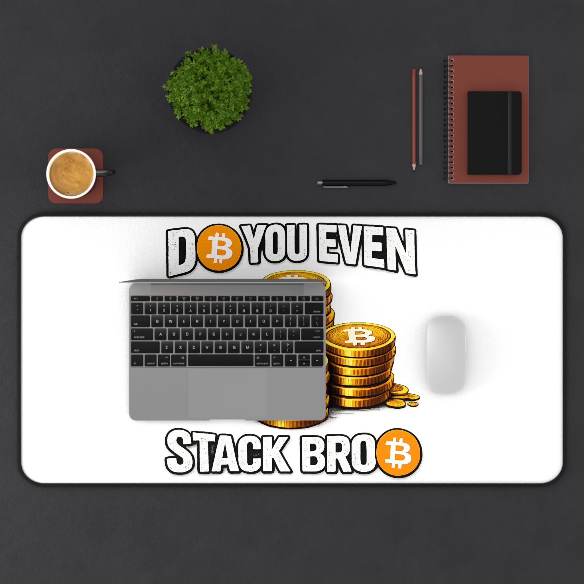 Do You Even Stack Bro White Desk Mat