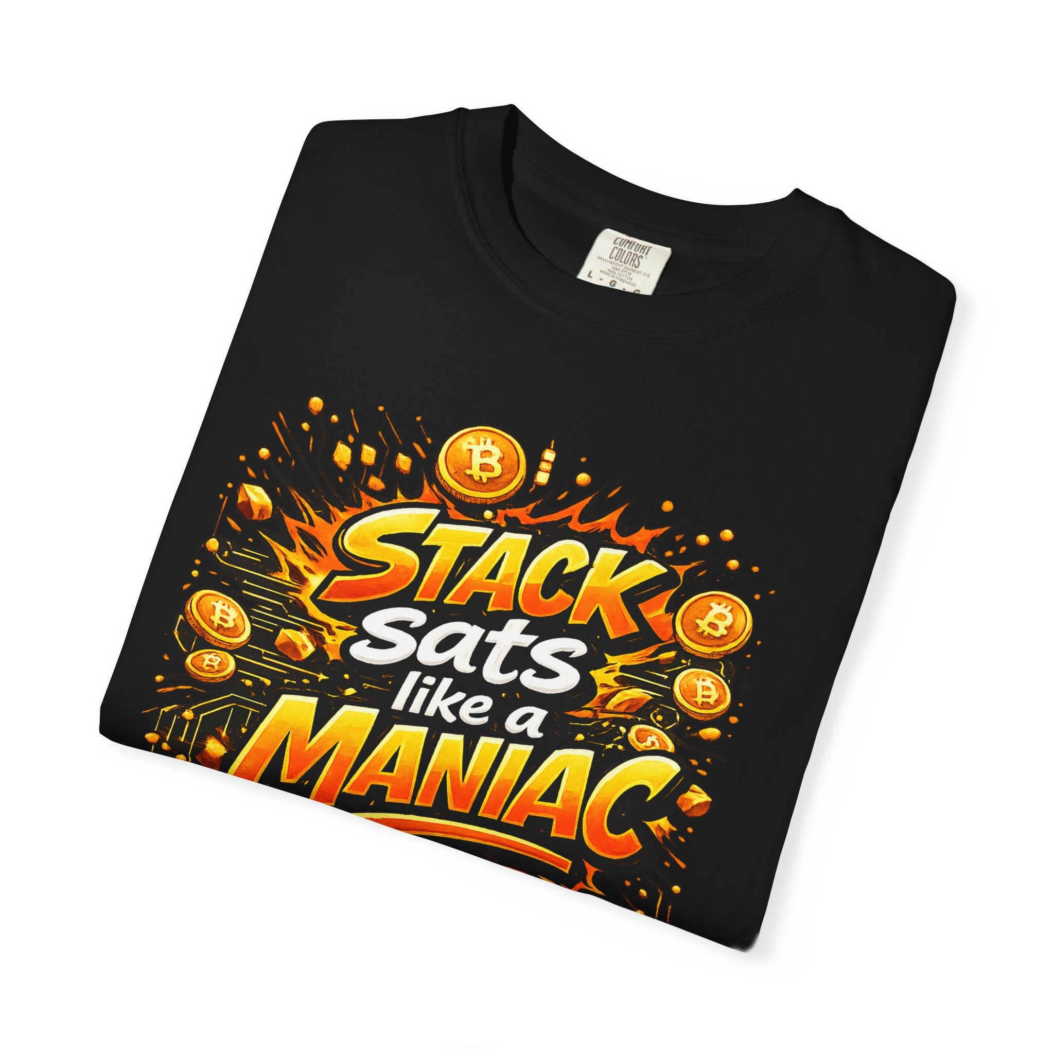 Stack Sats Abstract Unisex Garment-Dyed T-shirt