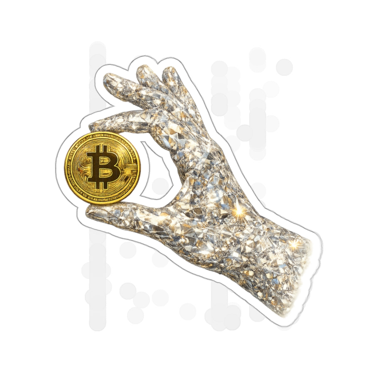 Diamond Hand Bitcoin Die-Cut Stickers