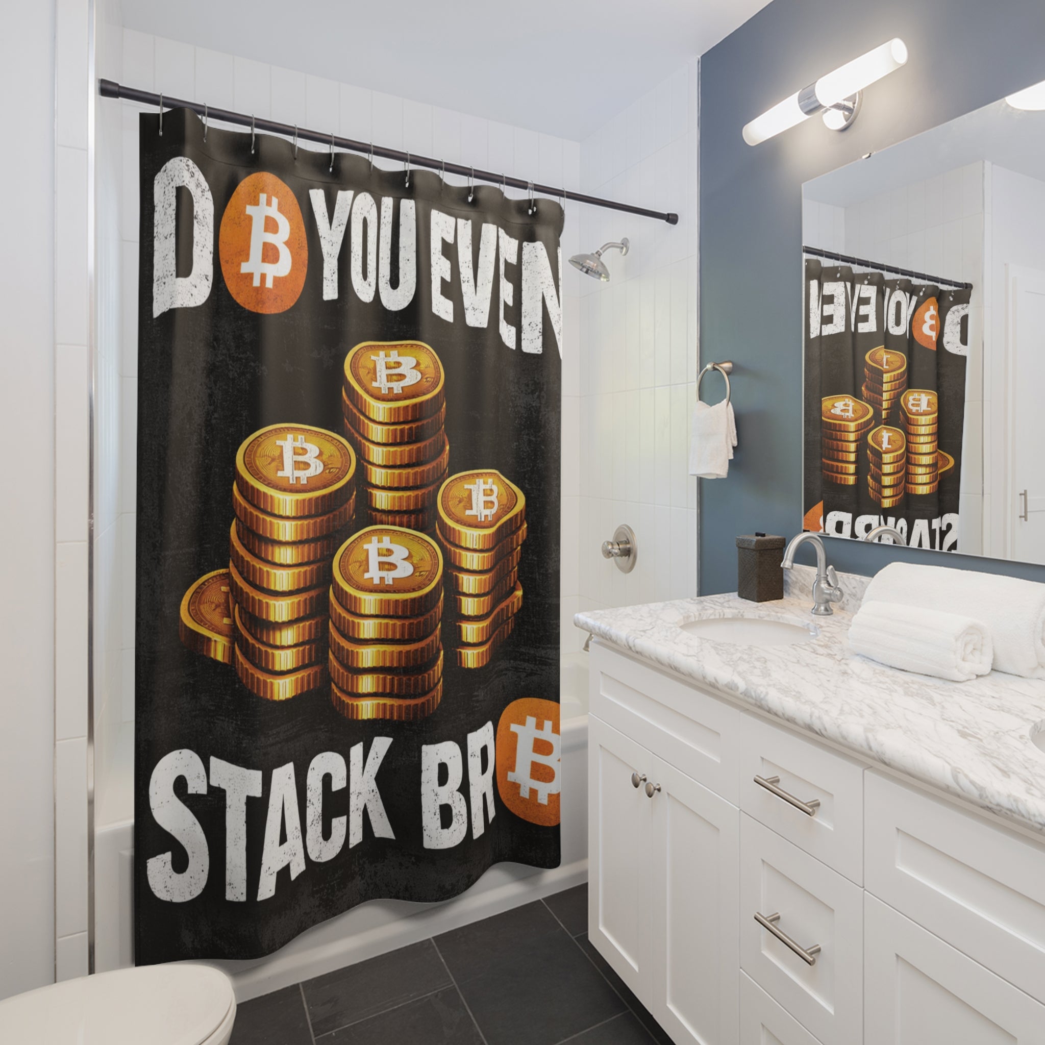 Do You Even Stack Bro Abstract Shower Curtains