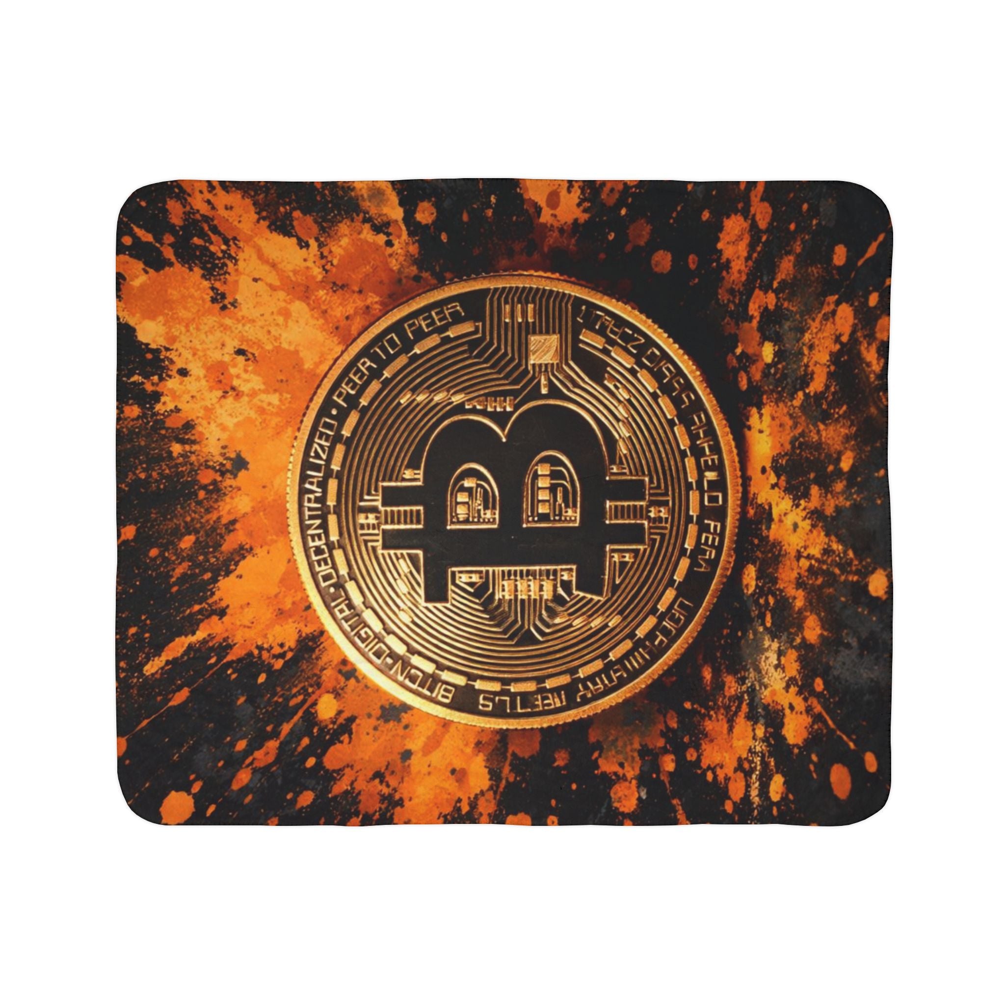Bitcoin Full Art Fleece Sherpa Blanket