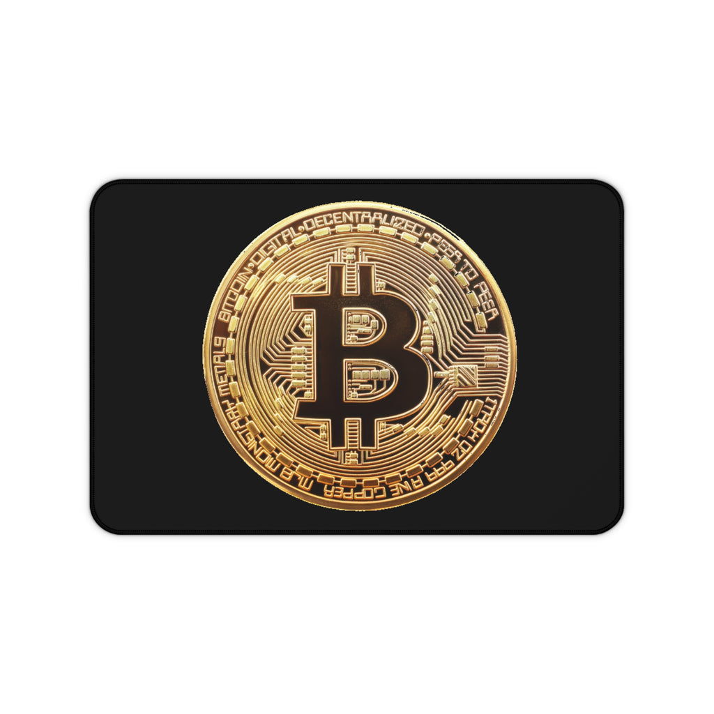 Bitcoin Black Desk Mat