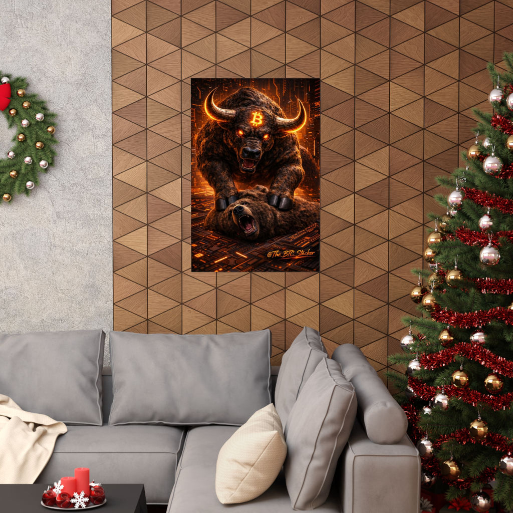 Bulls vs Bears Matte Vertical Posters