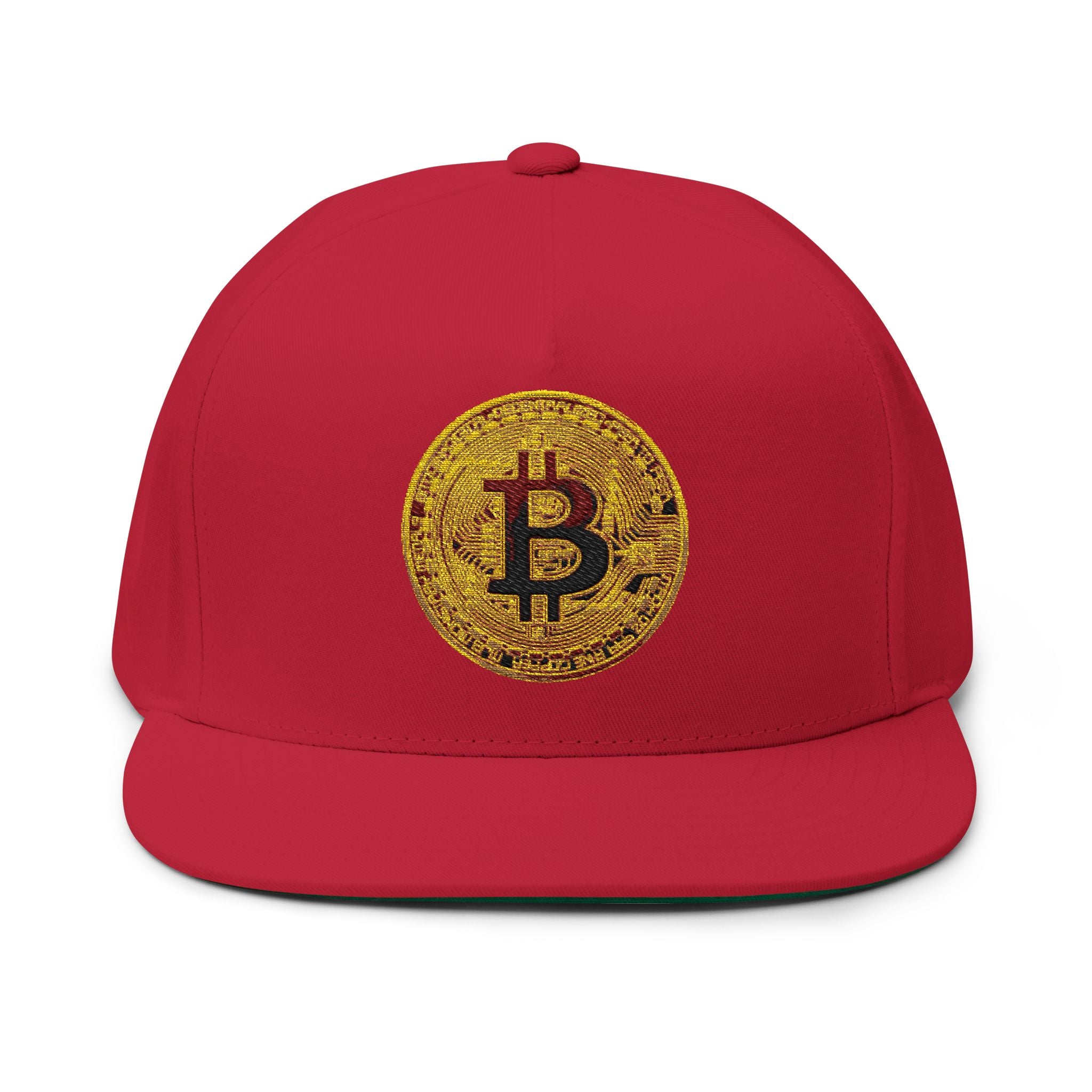 Bitcoin Logo Flat Bill Cap (Embroidery)