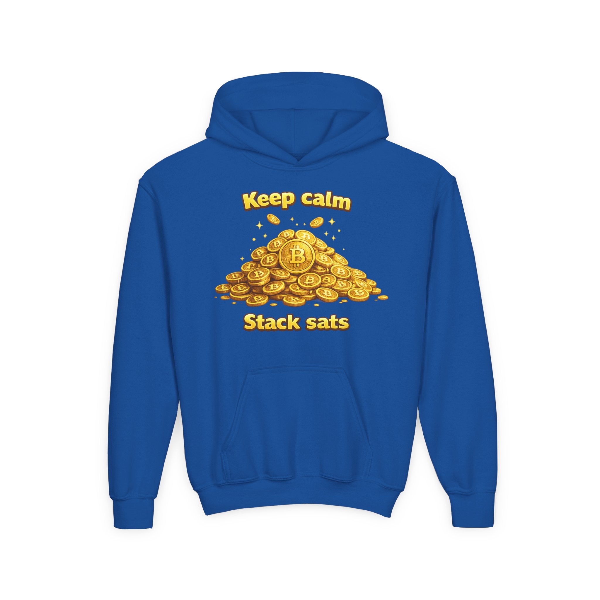 Keep Calm Stack Sats Youth Heavy Blend Hooded Sweatshirt