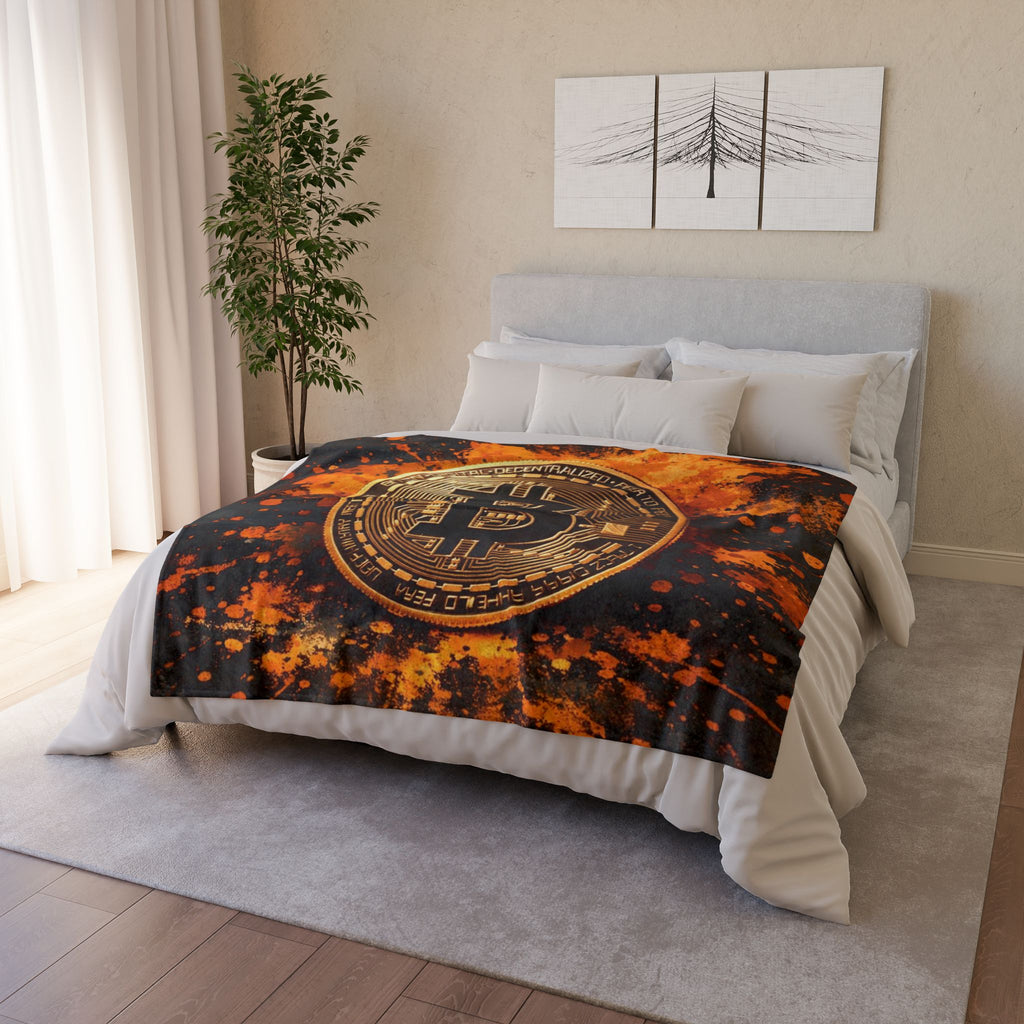 Bitcoin Full Art Soft Polyester Blanket