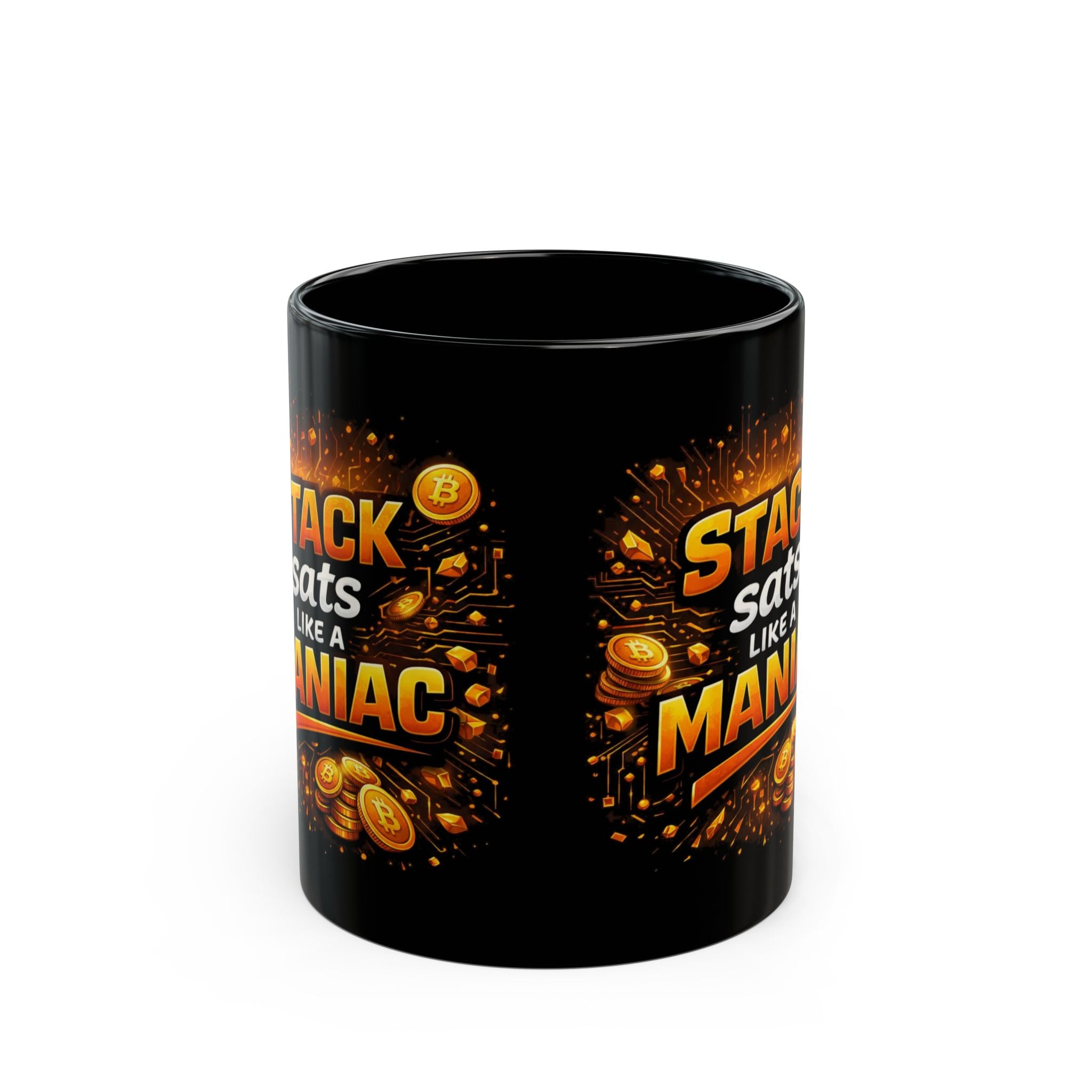 Stack Sats Abstract Black Mug (11oz, 15oz)