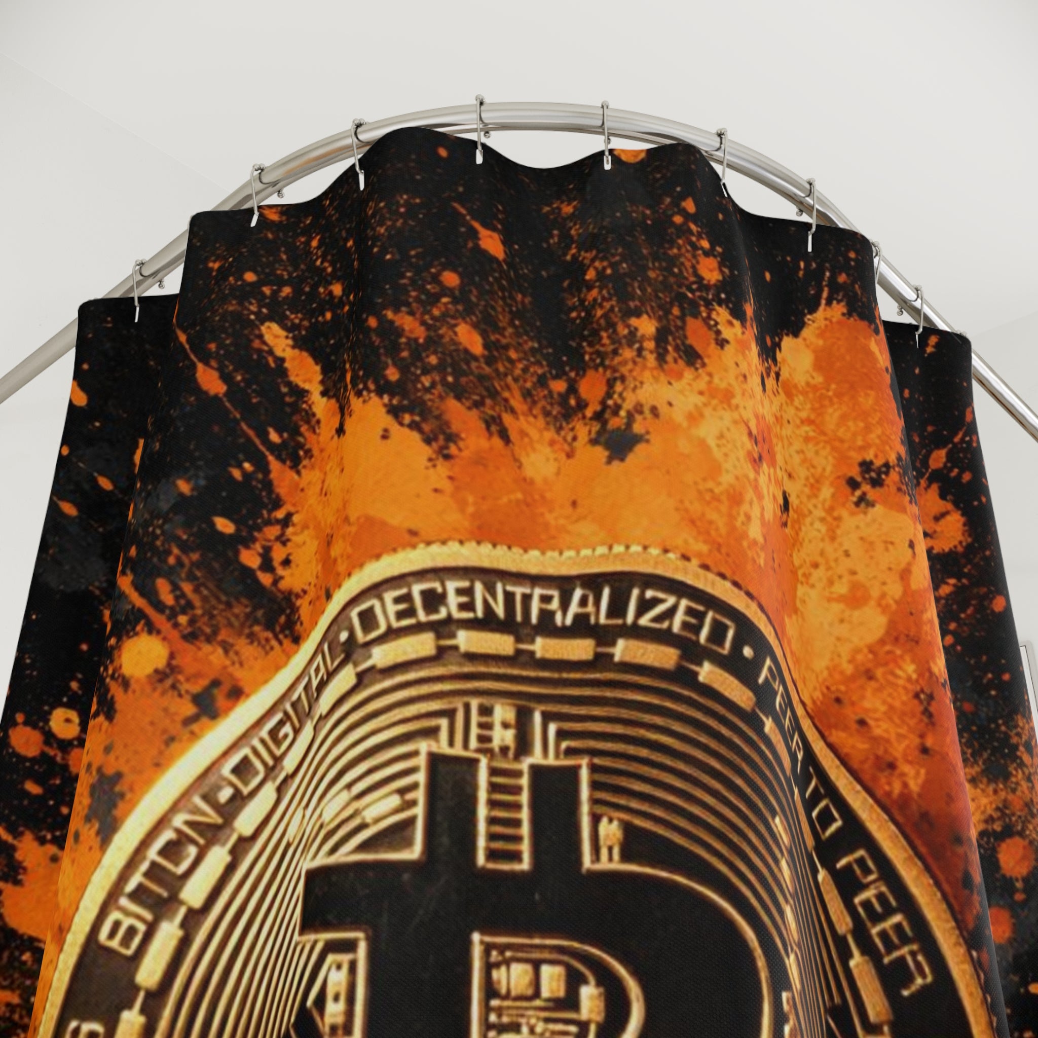 Bitcoin Abstract Shower Curtains
