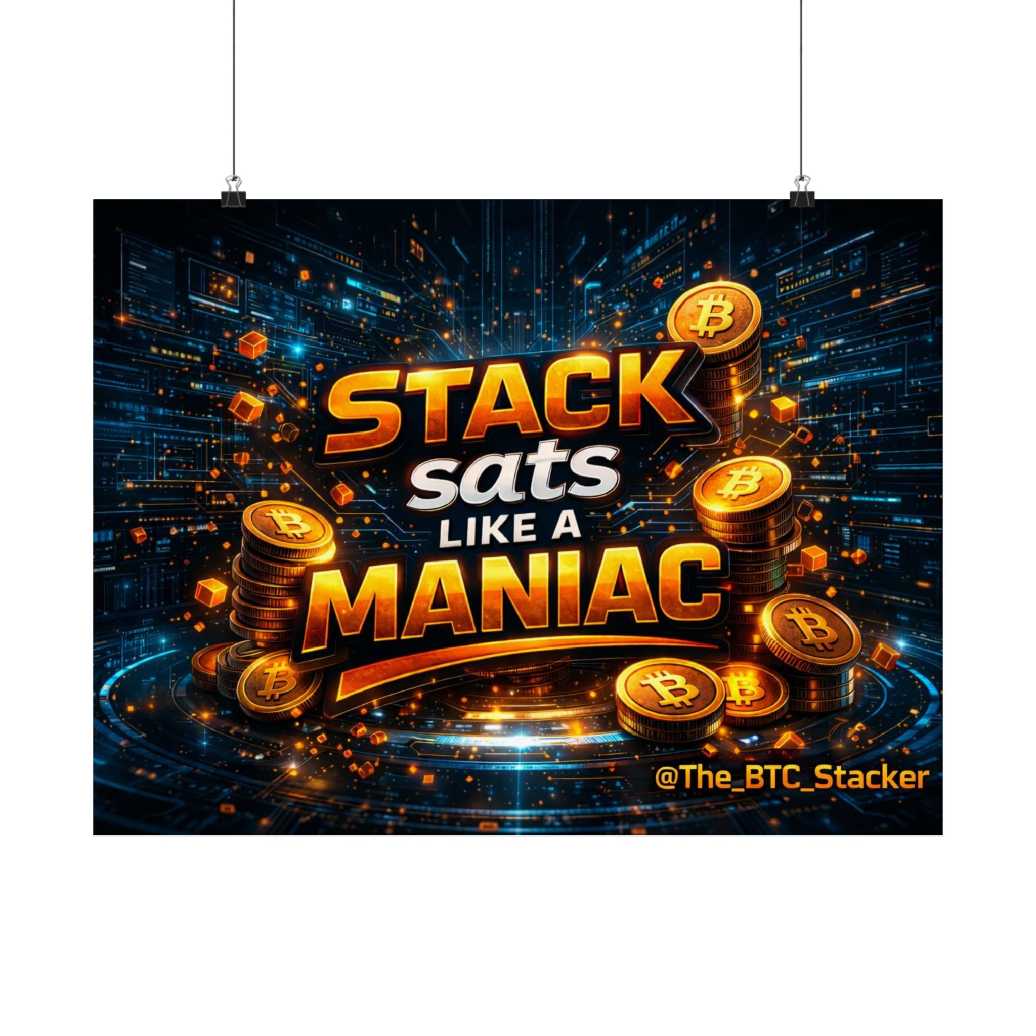 Cyber Bitcoin Matte Horizontal Posters