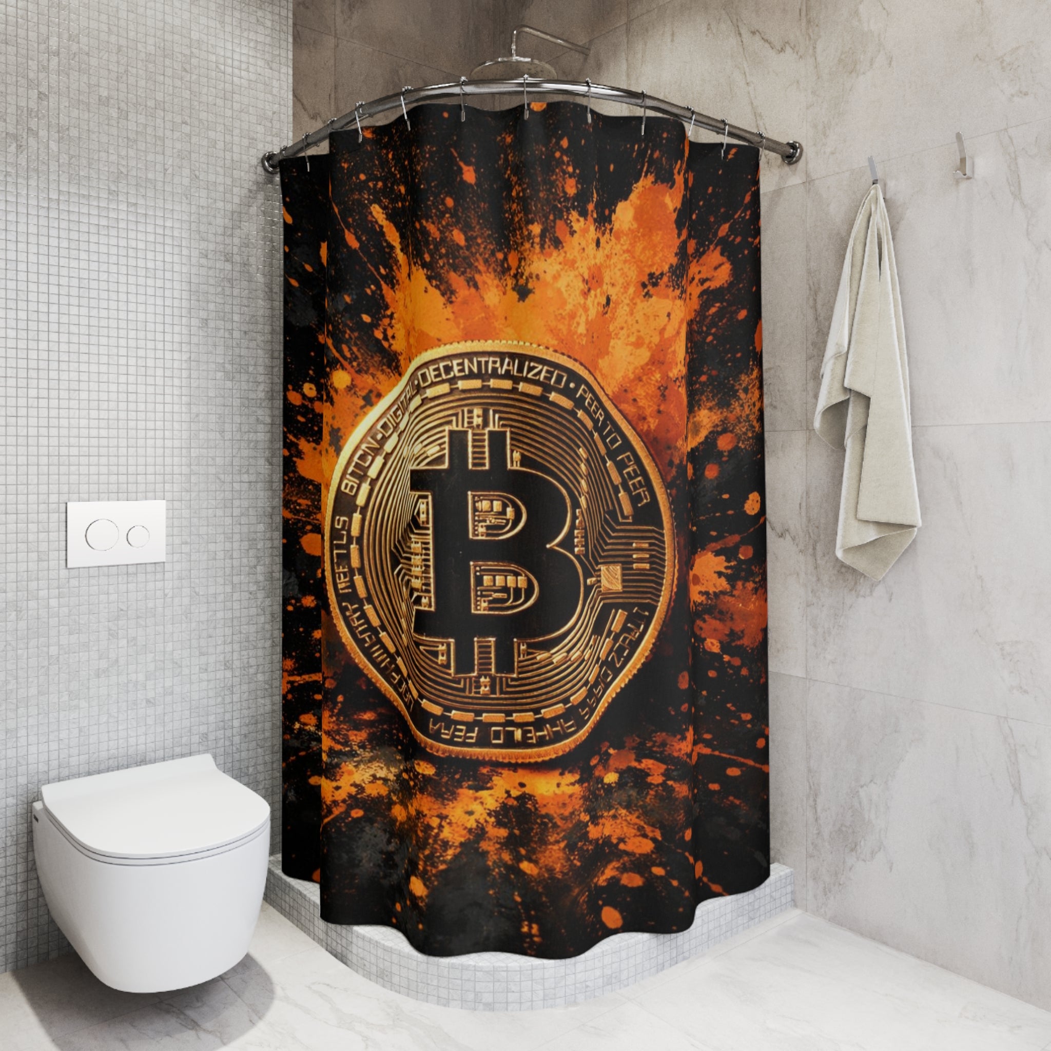 Bitcoin Abstract Shower Curtains