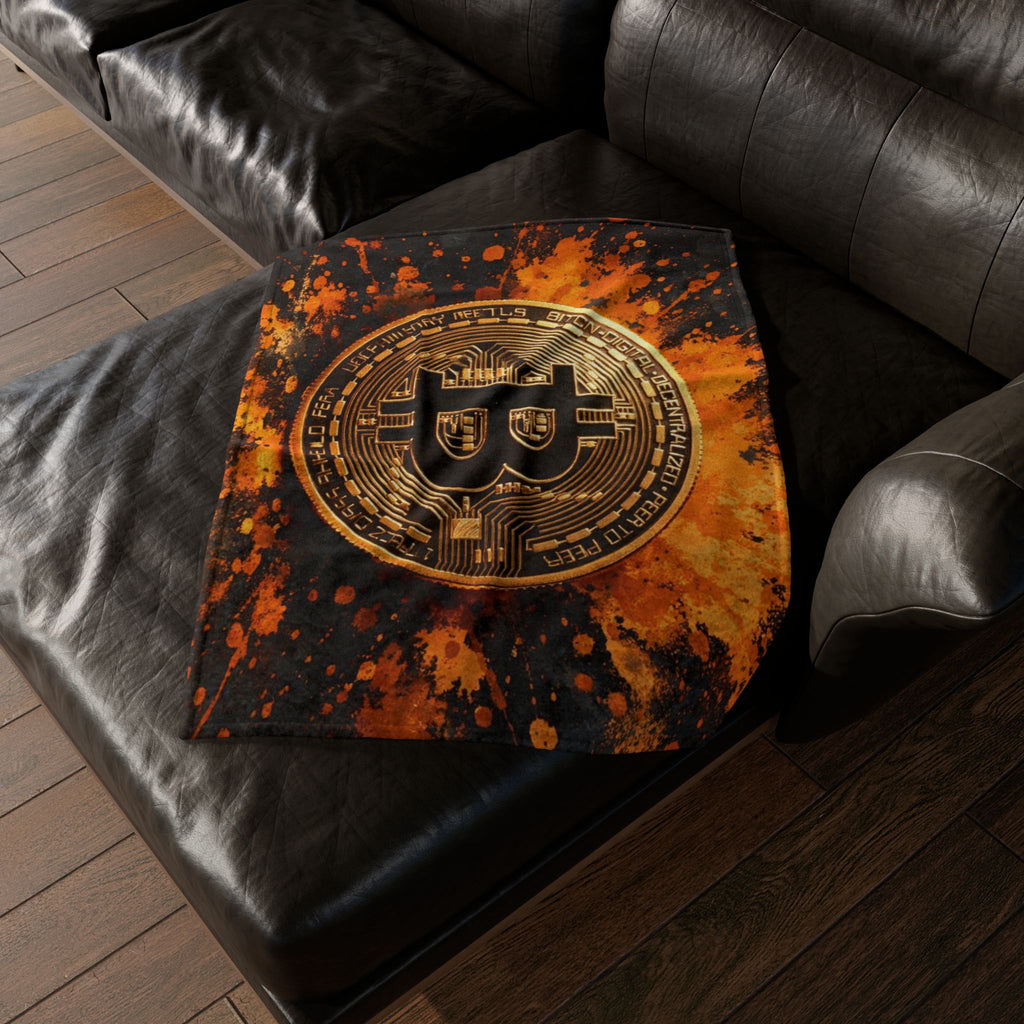 Bitcoin Full Art Soft Polyester Blanket